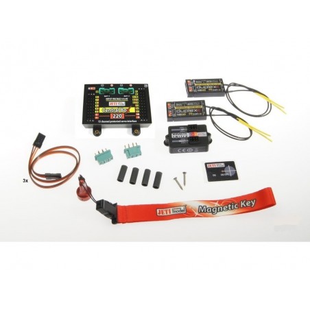 Box (Powerbox, Emcotec, Jeti, ...) - Central Box 220 Duplex 2.4EX + 2x Rsat2 + 1x magnetic switch - Jeti - FLASH RC