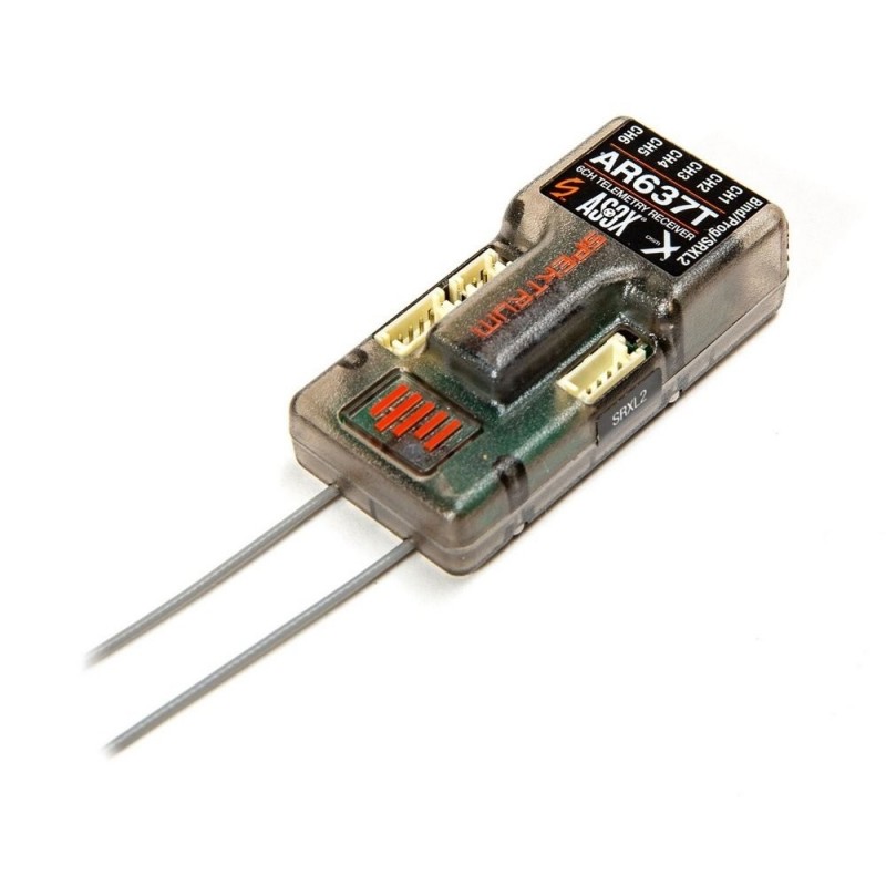 DSM2/DSMX 2.4Ghz SPEKTRUM - Spektrum AR637T Telemetrie 6-Kanal Empfänger AS3X - FLASH RC