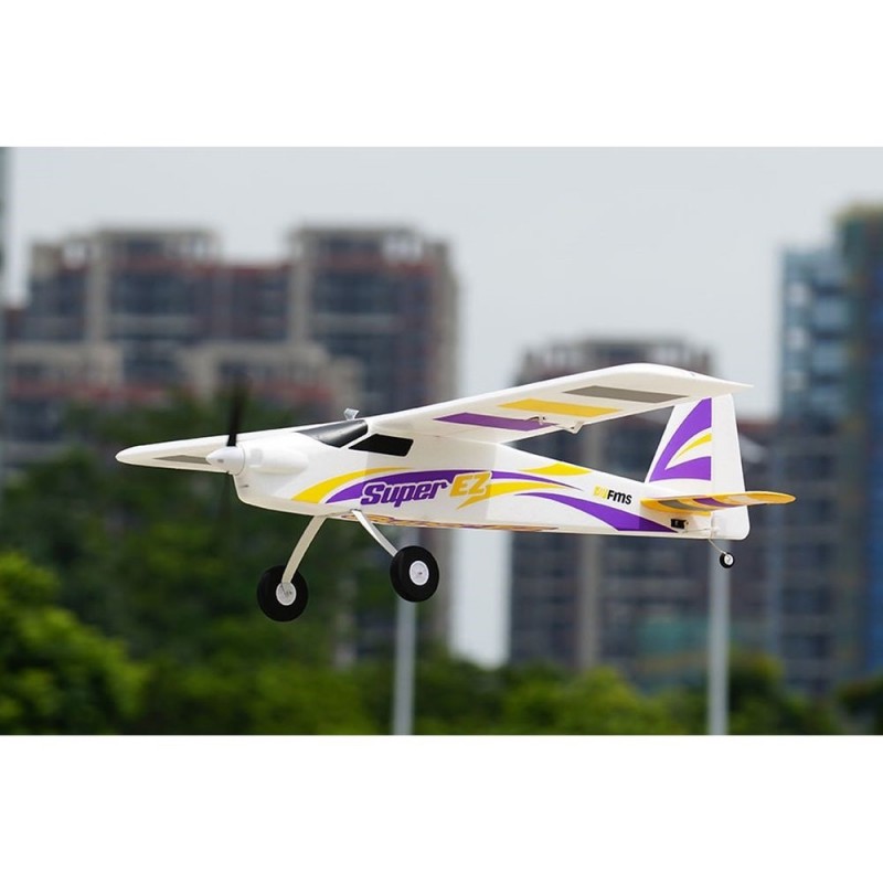 Avion FMS Trainer Super EZ V4 avec flotteurs PNP + gyro Reflex env.1.22m - FLASH RC - Le leader des avions modèlisme RC