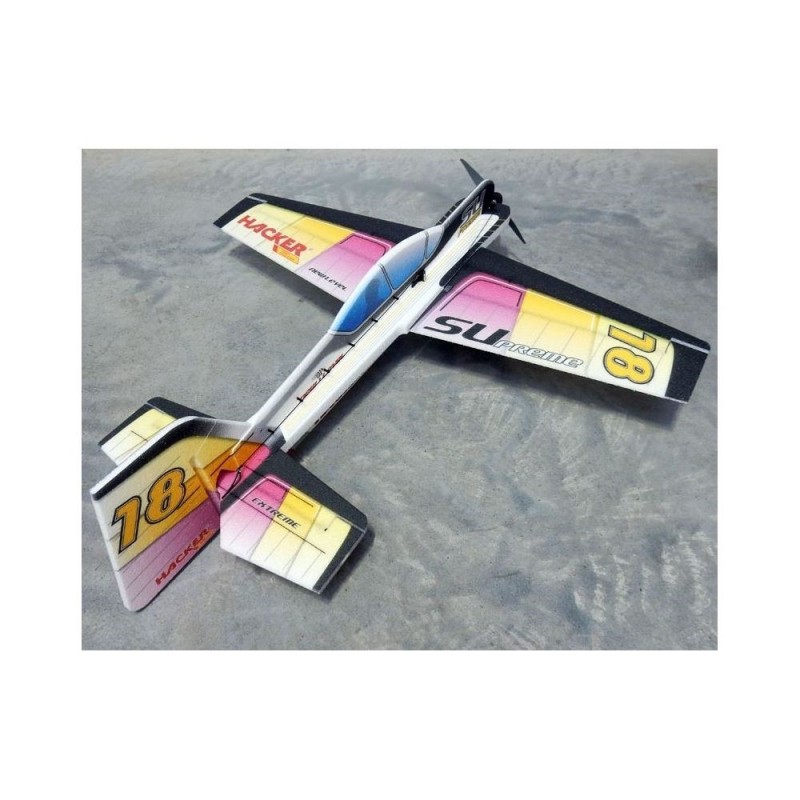 Avión acrobático RC - Avión Hacker modelo SU-Preme ARF aprox.1.20m rojo/naranja/amarillo - FLASH RC