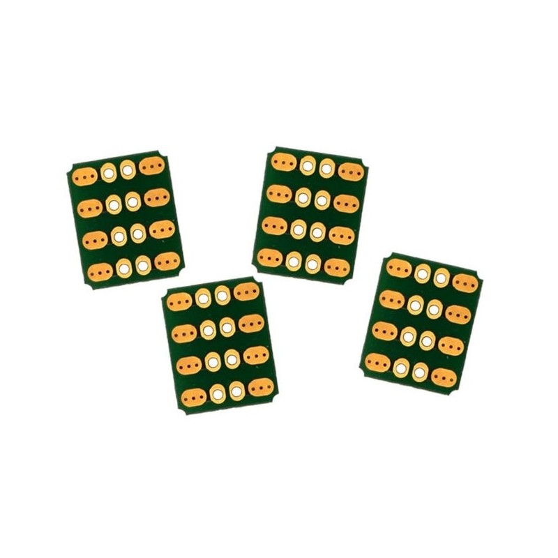Connexions rapides d'ailes - Platine PCB 90° MPX '8 broches' (4 pcs) Emcotec - FLASH RC