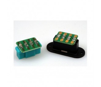 Connexions rapides d'ailes - Platine PCB 90° MPX '8 broches' (4 pcs) Emcotec - FLASH RC 2
