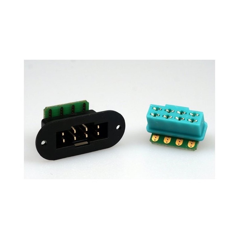 Connettori rapidi ad ala - 90° MPX '8 pin' Scheda PCB (4 pz) Emcotec - FLASH RC