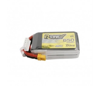 RC aircraft propulsion batteries - Tattu lipo R-line 4S 14.8V 650mAh 95C xt30 socket - FLASH RC