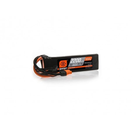 RC aircraft propulsion batteries - Smart Lipo 3S 11.1V 2200mAh 100C IC3 Spektrum battery - FLASH RC