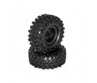 Tires - Complete black wheels CLIMBER 121/45 (the pair) - FLASH RC