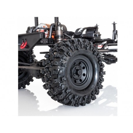 Tires - Complete black wheels CLIMBER 121/45 (the pair) - FLASH RC