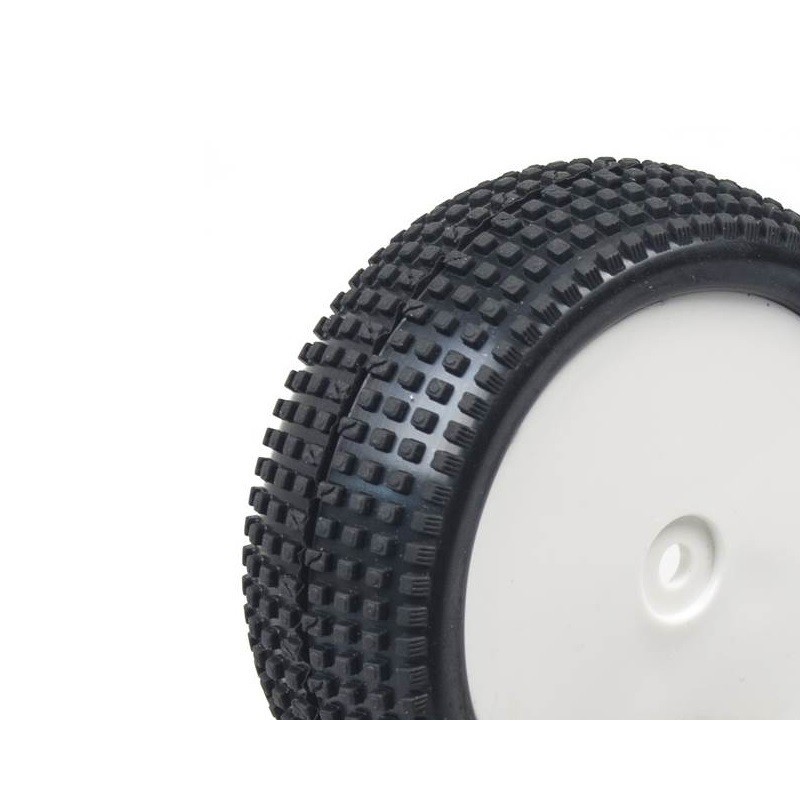 Tires - TT 1/10 front SQUARE tires mounted on rims (the pair) - FLASH RC