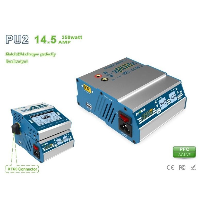 Stabilisiertes Netzteil - Netzteil PU2 350W 24V 14,5A Ev Peak - FLASH RC