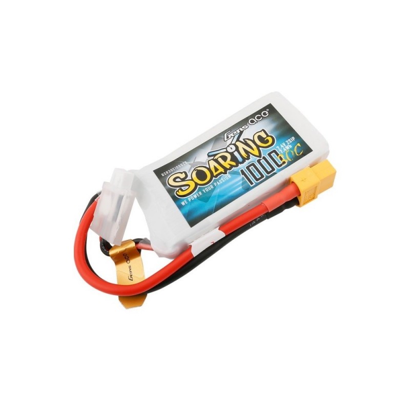 Batterie di propulsione per aerei RC - Gen ace Soaring lipo 2S 7.4V 1000mAh 30C presa XT60 - FLASH RC