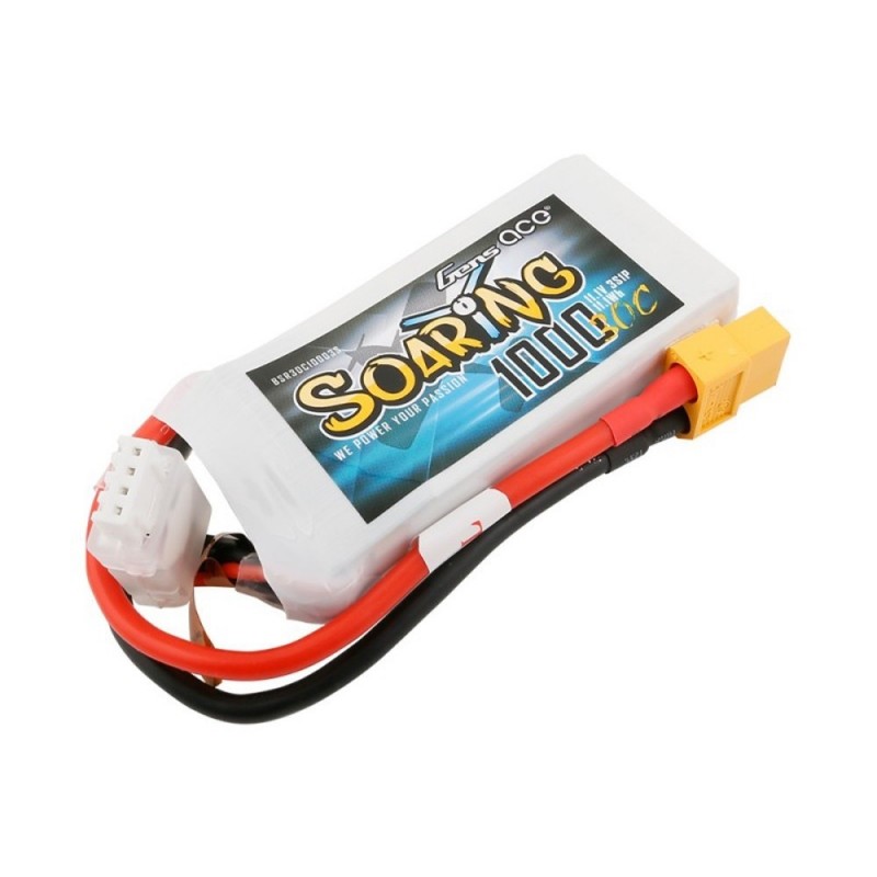 Batterie di propulsione per aerei RC - Gensace Soaring lipo 3S 11.1V 1000mAh 30C presa XT60 - FLASH RC