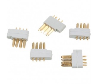 Prese a crimpare/saldare - Presa MULTIPLEX grigia maschio 4 pin (5 pezzi) - FLASH RC