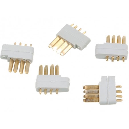 Crimp-/Löt-Stecker - MULTIPLEX-Stecker grau männlich 4-polig (5Stk) - FLASH RC