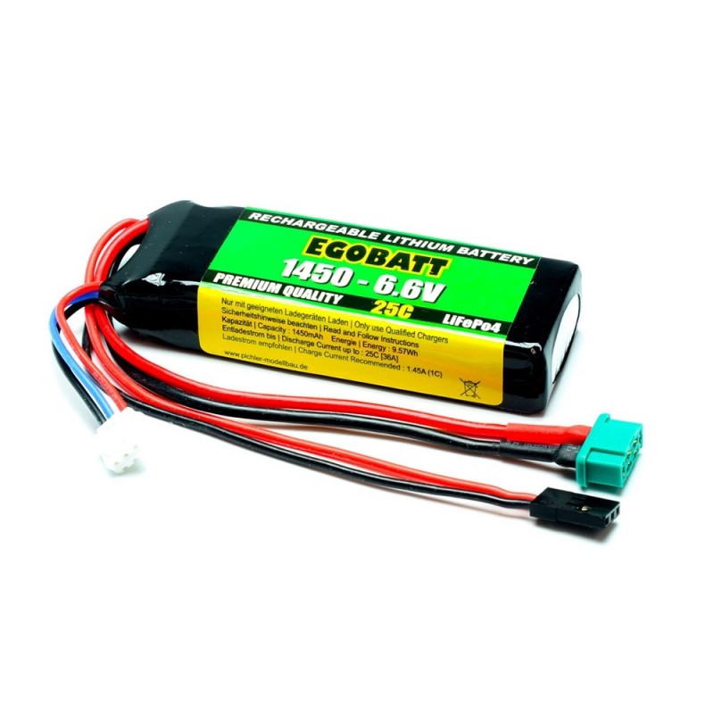 Empfängerakkus - LiFe-Akku EGOBATT 6,6V 1450mAh 25C JR/MPX - FLASH RC