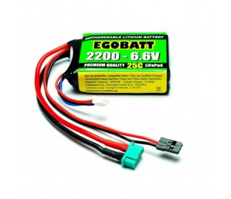 Batteries de réception - Batterie LiFe EGOBATT 6,6V 2200mAh 25C JR/MPX - FLASH RC