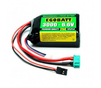 Receiver batteries - LiFe battery EGOBATT 6,6V 3000mAh 25C JR/MPX - FLASH RC