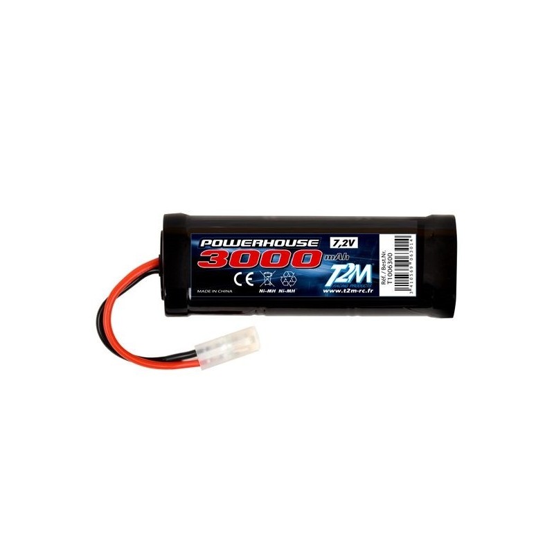 Baterías para coches y barcos RC - Batería NiMh 7,2V 3000mAh Tamiya T2M - FLASH RC