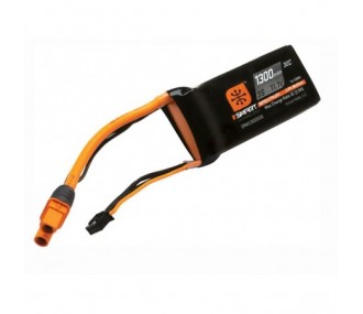 Baterías de propulsión de aviones RC - Smart Lipo 3S 11.1V 1300mAh 30C IC3 Batería Spektrum - FLASH RC