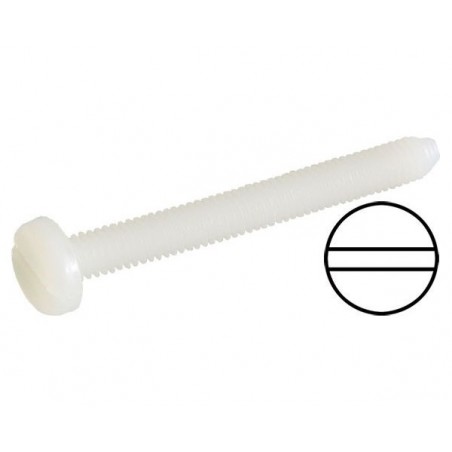 Vis nylon - Vis nylon M6x50mm tête fendue Robbe (10 pcs) - FLASH RC