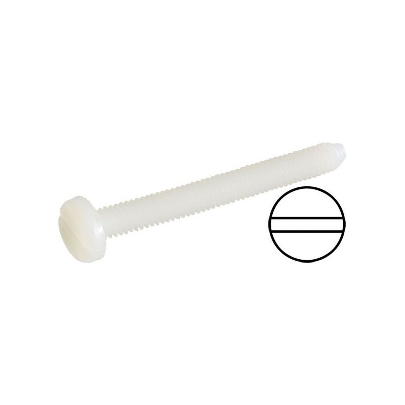 Vis nylon - Vis nylon M4x40mm tête fendue Robbe (10 pcs) - FLASH RC