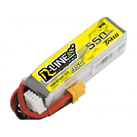 RC aircraft propulsion batteries - Tattu lipo R-line 3S 11.1V 550mAh 95C xt30 socket - FLASH RC