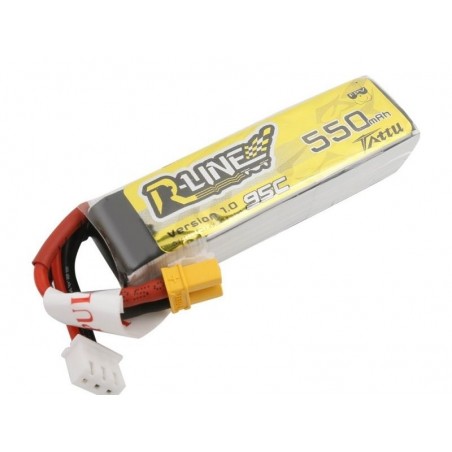 Batteries de propulsion avions RC - Batterie Tattu lipo R-line 2S 7.4V 550mAh 95C prise xt30 - FLASH RC