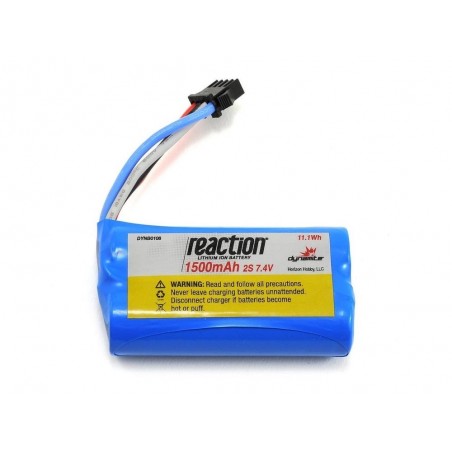 Batteries voitures et bateaux RC - Batterie Li Ion 7.4V 1500 mAh 2S pour React 17 - DYNB0108 - FLASH RC