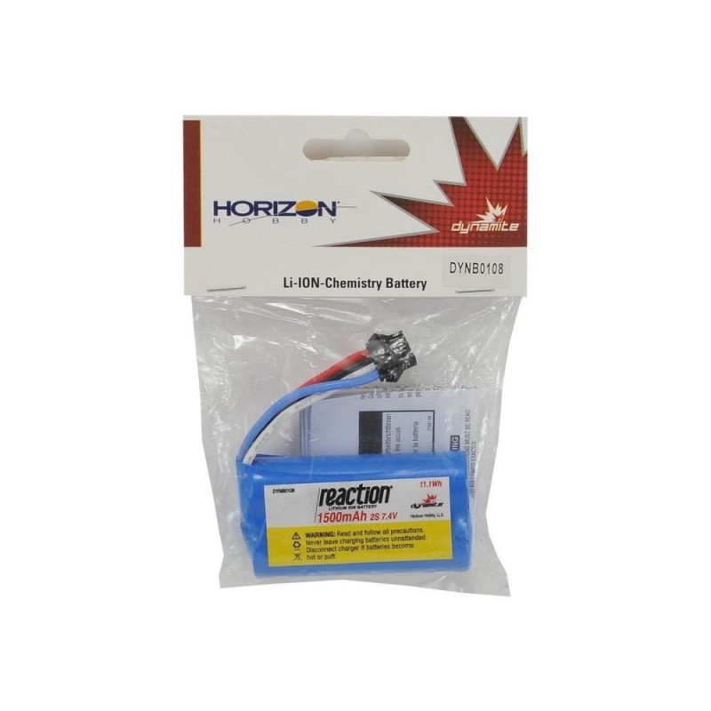 Batterie per auto e barche RC - Batteria Li Ion 7.4V 1500 mAh 2S per React 17 - DYNB0108 - FLASH RC
