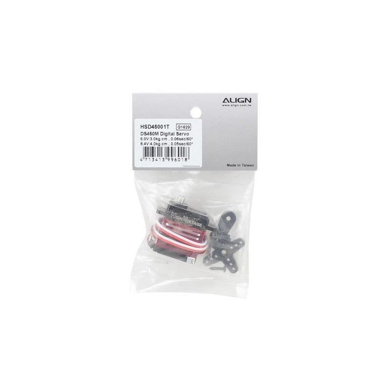 Servi - Servo digitale Align DS450 (ciclico - HV) (20g, 4.0kg.cm, 0.05s/60°) - FLASH RC