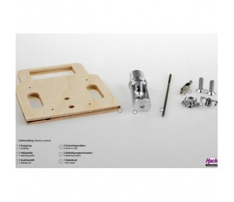 Ganchos de remolque y cabrestantes - Gancho de remolque doble de aluminio con placa servo - Hacker - FLASH RC