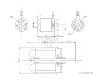 Outrunner - Brushless-Motor DM2830 (206g, 660kv, 700W) Pro-Tronik - FLASH RC 2
