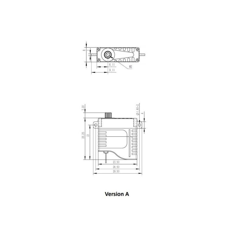 Servos - Servo micro KST HS08A MG HV (8g, 5.2kg.cm, 0.11s/60°) - FLASH RC