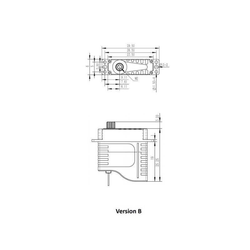 Servo micro KST HS08B MG HV (8g, 5.2kg.cm, 0.11s/60°) - FLASH RC