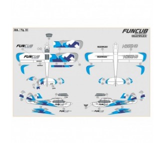 Planche de décoration FunCub NG bleu A und B Multiplex - FLASH RC