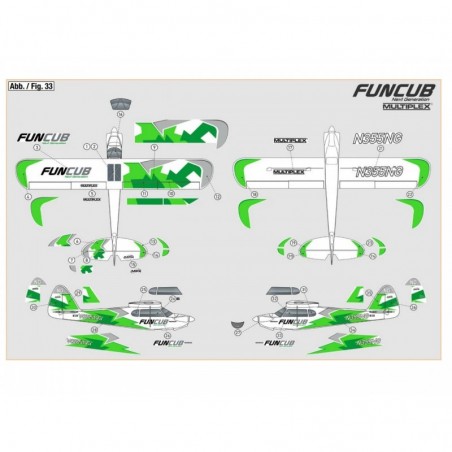 Planche de décoration FunCub NG vert A und B Multiplex - FLASH RC