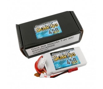 Batterie di propulsione per aerei RC - Gen ace Soaring lipo 2S 7.4V 450mAh 30C JST presa batteria - FLASH RC 2