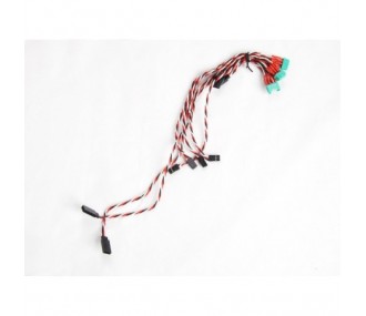 Connexions rapides d'ailes - Faisceau cables & prises pour planeur 1,5m - FLASH RC