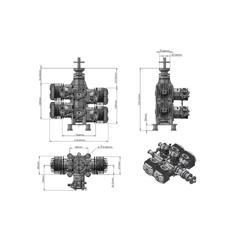 Moteurs essence - Moteur essence 2 temps DLE-120-T4 - Dle Engines - FLASH RC