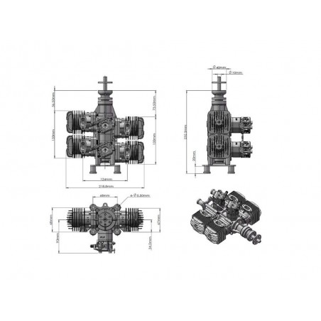 Benzinmotoren - 2-Takt Benzinmotor DLE-120-T4 - Dle Engines - FLASH RC