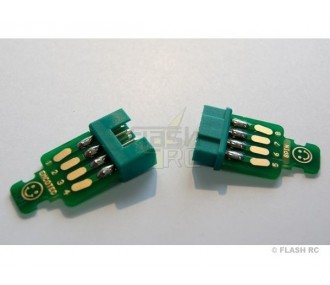 MPX-Stecker - 8-poliger MPX-Stecker grün M/F + Platinen (2 Paare) + Thermohüllen - FLASH RC 2