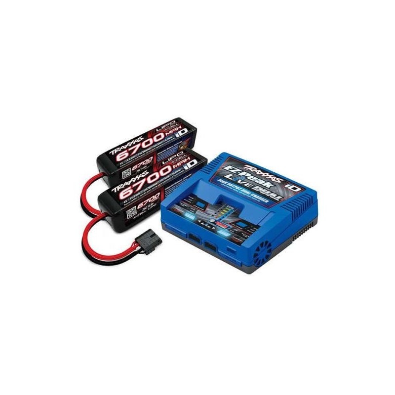 Ladegeräte - Traxxas Ladegerät EZ-Peak Live 2973G 200W + 2x Lipo 14.8V 6700mAh 2890X - FLASH RC