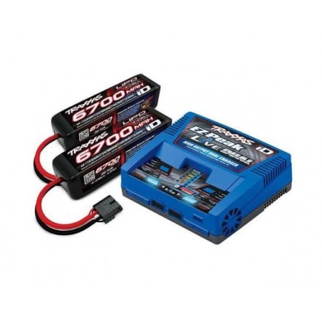 Cargadores - Traxxas EZ-Peak Live Charger 2973G 200W + 2x Lipo 14.8V 6700mAh 2890X - FLASH RC