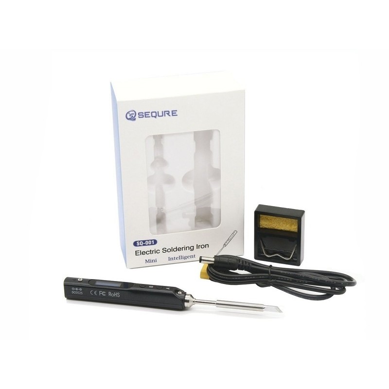 Soldering, iron, tin - Soldering iron SQ-001 OLED programmable black (12-24V/17-65W) - FLASH RC
