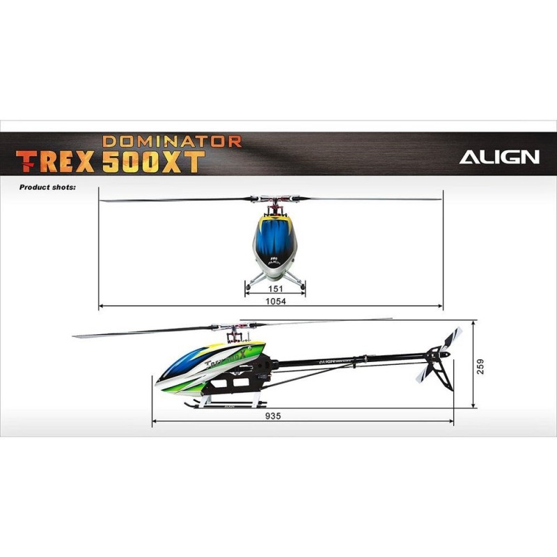Hélicoptères RC - Align T-REX 500XT Dominator Top Combo (DS530M/DS535M + Microbeast) - FLASH RC