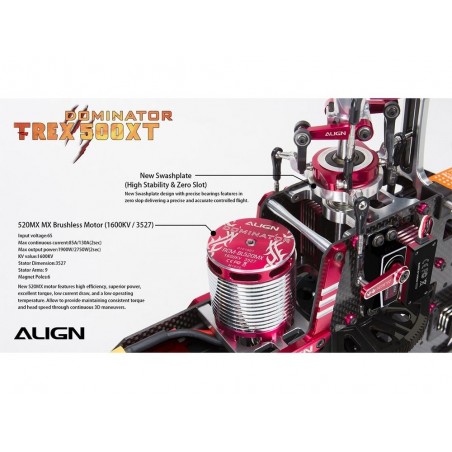 Hélicoptères RC - Align T-REX 500XT Dominator Top Combo (DS530M/DS535M + Microbeast) - FLASH RC