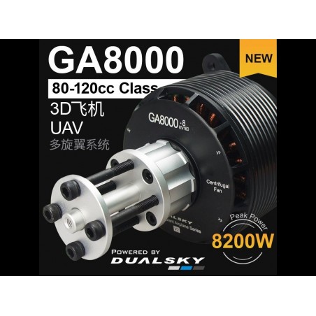 Outrunner - Moteur Dualsky GA8000.8 80-120CC (1140g, 160kv, 8200W) - FLASH RC