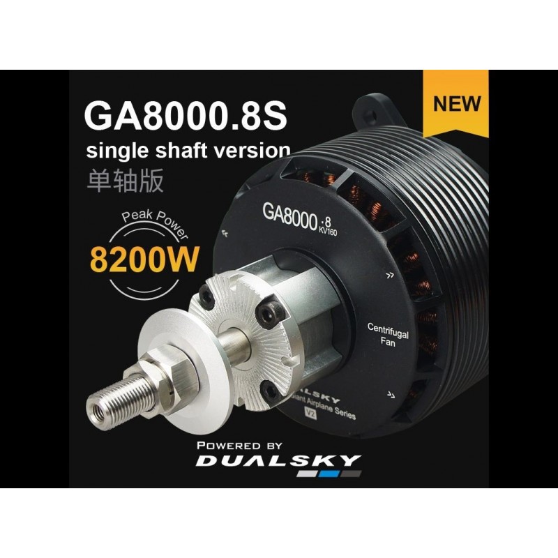 Outrunner - Motore Dualsky GA8000.8S monoalbero 80-120CC (1140g, 160kv, 8200W) - FLASH RC