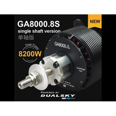 Outrunner - Moteur Dualsky GA8000.8S Single Shaft 80-120CC (1140g, 160kv, 8200W) - FLASH RC