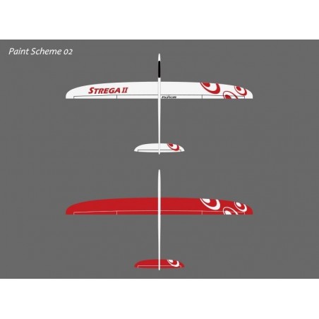 Planeadores RC - Strega 2 Full carbono aprox. 2.73m blanco y rojo RCRCM - FLASH RC