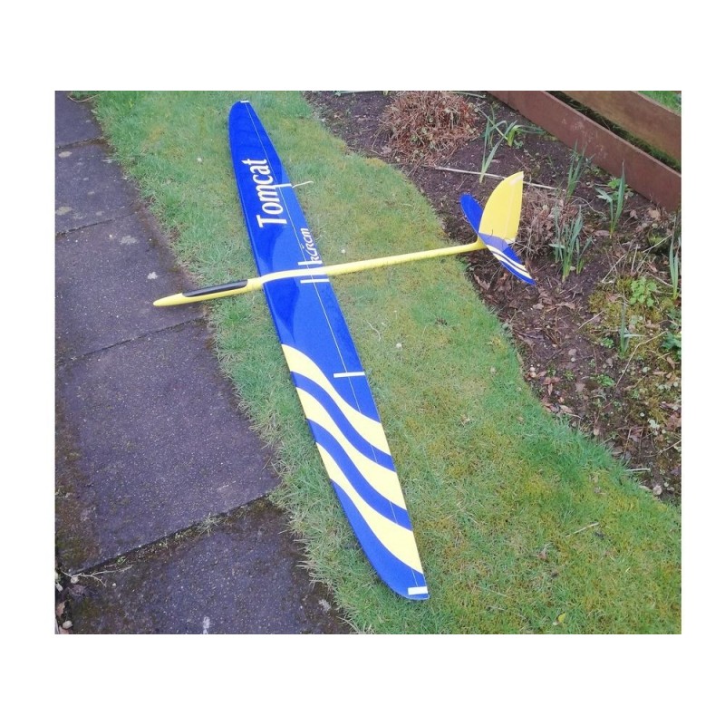 Planeadores RC - Tomcat todo fibra aprox.2.60m azul y amarillo RCRCM - FLASH RC